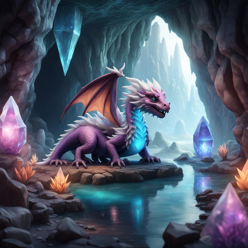 Dragon in an ice cave